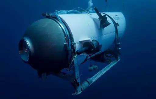 This undated image provided by OceanGate Expeditions in June 2021 shows the company's Titan submersible. OceanGate, the company that owned the submersible that fatally imploded on its way to explore the wreck of the Titanic said Thursday, July 6, 2023 it has suspended operations. (OceanGate Expeditions via AP, File)