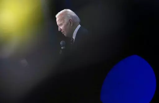 U.S. President Joe Biden speaks during a media conference at the end of a NATO summit in Madrid, Spain on Thursday, June 30, 2022. North Atlantic Treaty Organization heads of state met for the final day of a NATO summit in Madrid on Thursday. (AP Photo/Bernat Armangue)