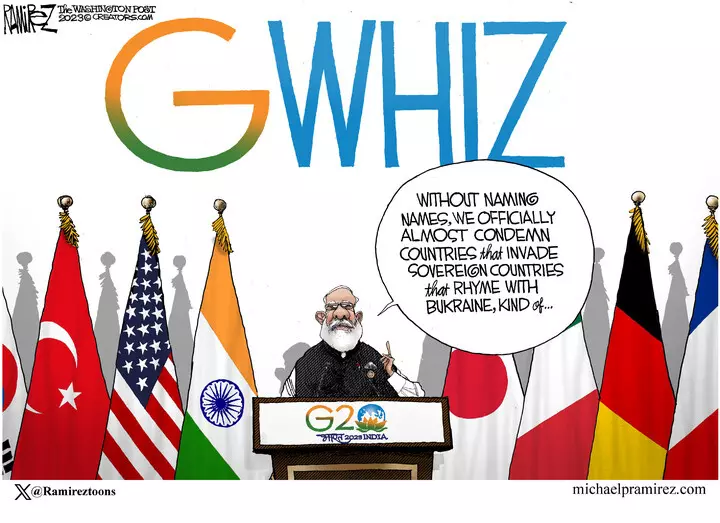 Michael Ramirez for Oct 14, 2023